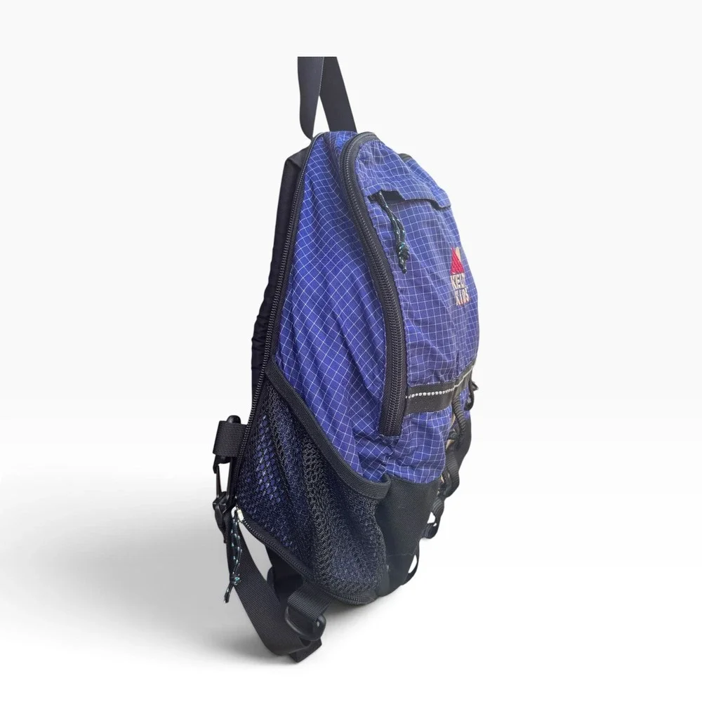 Kelty Kids Blue Grid Ripstop Backpack Hiking Daypack School Bag Reflective